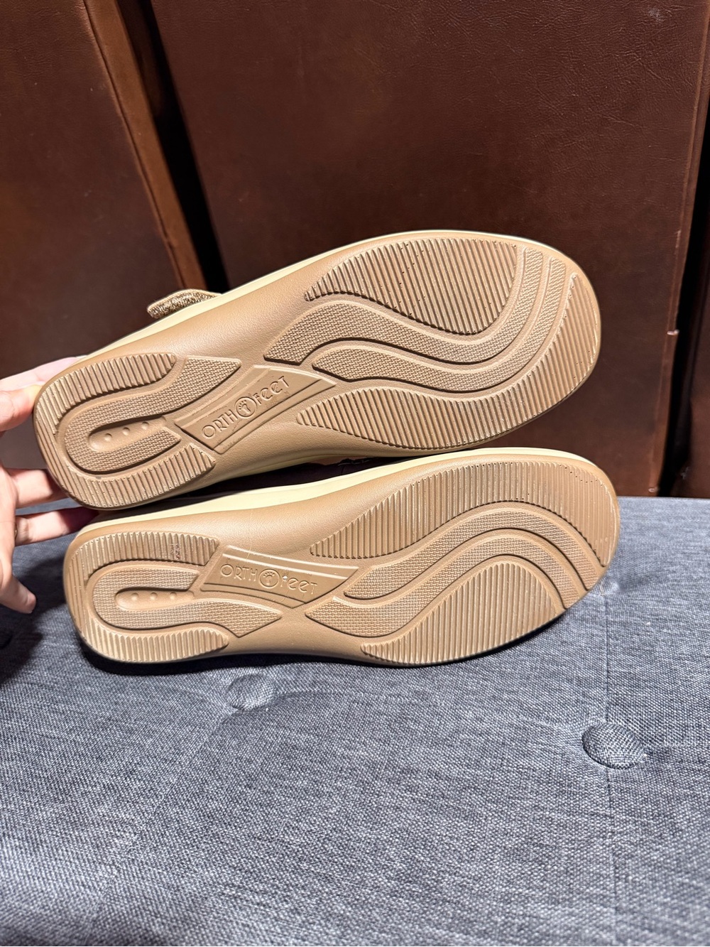 Orthofeet Leather Mary Jane Comfort Shoes Beige Tan size 7.5 Wide - Picture 6 of 8